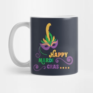 Happy Mardi Gras T-shirt and Apparel Mug